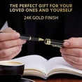 thumbnail image 3 of Luxury Pen Fancy Rollerball Pens Smooth Writing Nice Pens for Men & Women 24K Gold Finish Gift Pen Set for Office, Graduation, Professional Executive Pens with Schmidt Black Refill, 3 of 6