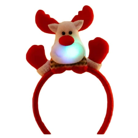 Headwear Headband - Holiday Clearance Girls Snowman Headband Children Christmas Headbands LED Light Headwear Hair Bands Xmas Decoration Accessories