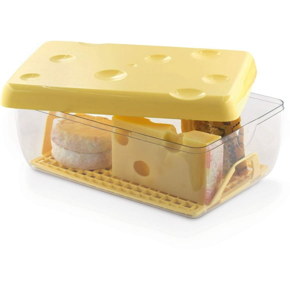 Snips Garde-Fromage 12,5 Tasses avec Drainage et Grille Inférieure Jaune