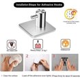 thumbnail image 3 of Self Adhesive Hooks, Stainless Steel Self Adhesive Coat Hooks Household Bath Towel Hooks Kitchen Waterproof Adhesive Hooks - 4 Pack, 3 of 5