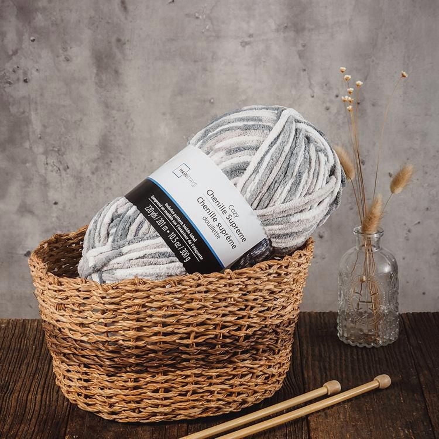 MAINSTAYS 2 pack shades of grey polyester yarn