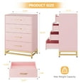 thumbnail image 2 of Commode pour Chambre avec 4 Tiroirs, Meuble Télé Commodes Commode pour Salon Couloir Entrée, Panneau MDF, Blanc, 2 of 9