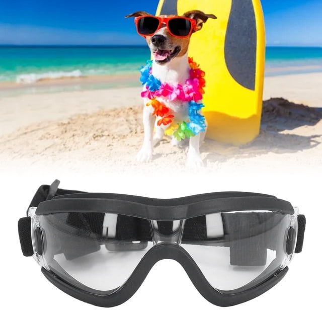 Lunettes pour Chien, Lunettes de Soleil pour Chien Résistantes aux UV et aux Explosions, Sangle de Lentille Réglable Confortable pour Cyclisme, Lentille Rouge, Lentille Grise, Lentille Transparente, Lentille Argentée