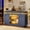 Blue, variant on VKCC Sideboard Buffet Cabinet with Drawer, Modern Buffet Storage Cabinet with Motion Sensor,Coffee Bars for Kitchen Dinning Room,Wood