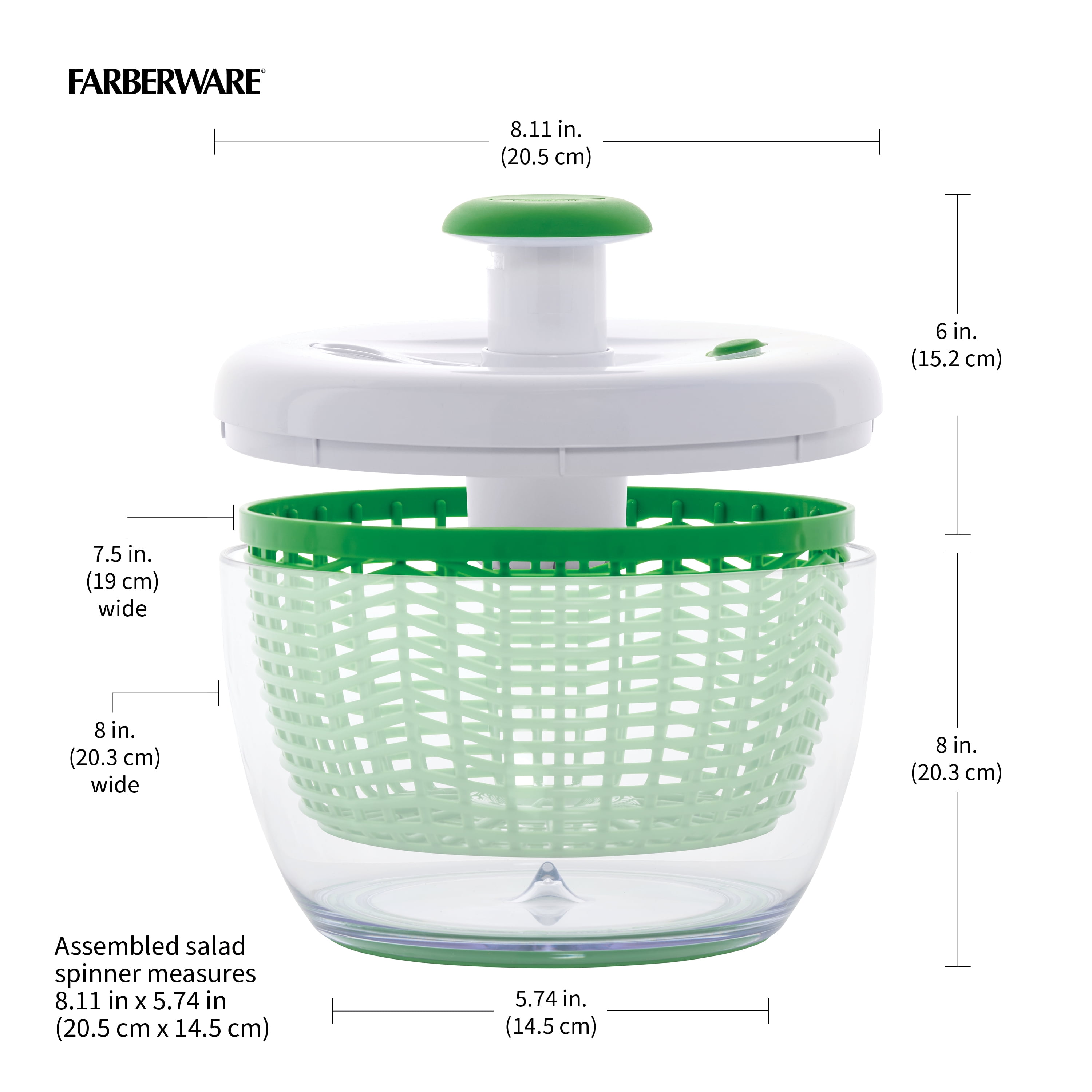 Farberware Professional Small Salad Spinner with Hand Pump Mechanism