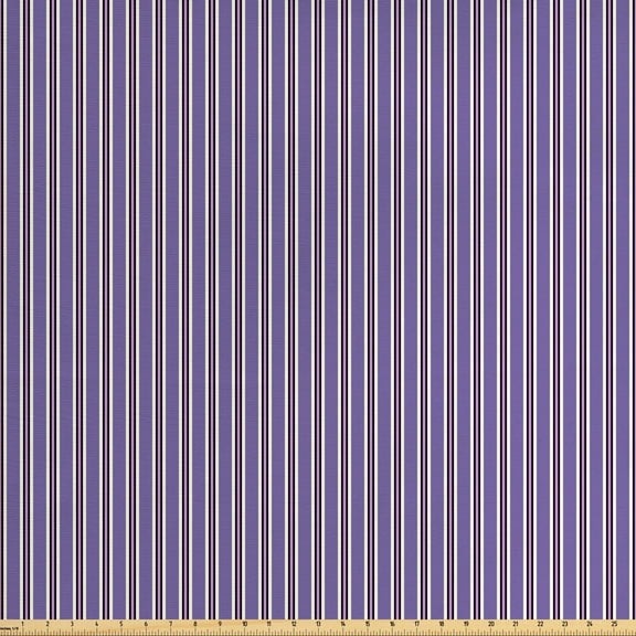 Ambesonne Geometric Fabric by the Yard Upholstery, Winter Inspirations, 5 Yards, Lavender Black White