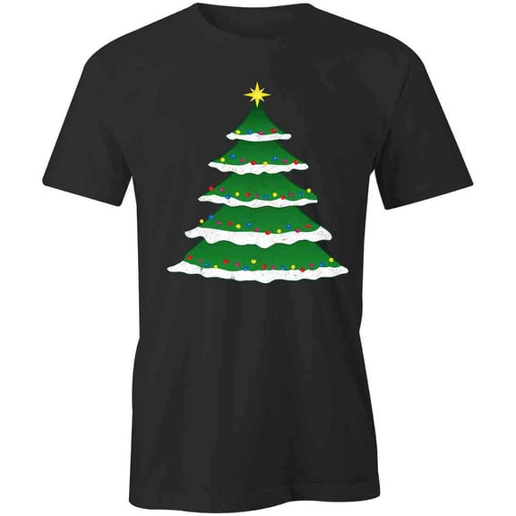 Christmas Tree T-Shirt | Xmas Holiday Black Tee Gift