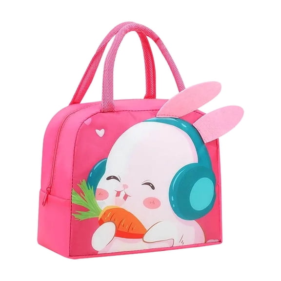 Insulated Lunch Bags Bento Bags, Cute Lunch Small Cooler Tote Bags, Waterproof Cartoon Lunch Box Bag for Work Picnic, 8.86"X4.5"X7.5"