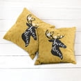 thumbnail image 6 of Ambesonne Saying Throw Pillow Cover 2 Pack, Silhouette of Deer, 16", Earth Yellow Black White, 6 of 7