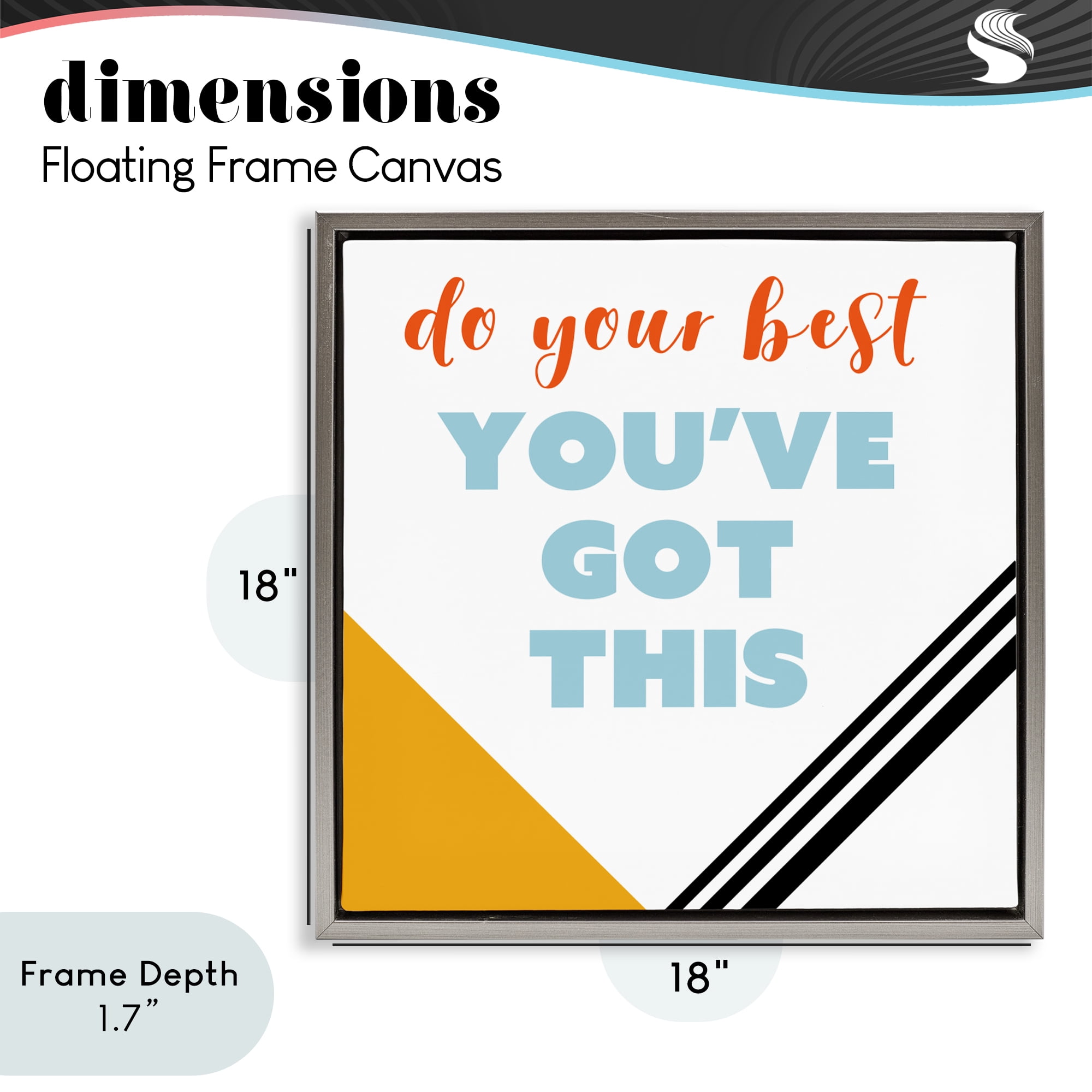 Stupell Industries Do Your Best You've Got This Gray Framed Floater Canvas Wall Art, design by Anna Quach