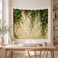 thumbnail image 5 of Green Ivy with Red Berries Over Weathered Stone Wall, Serene Rustic for Nature Lovers, Botanical Wall Art, Housewarming Gift, Tapestry Wall Hanging for Living Room and Bedroom, 5 of 7