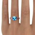 thumbnail image 4 of Blue Topaz 2 CT Ring 14K Rose Gold Vintage Art Deco Filigree, 4 of 7