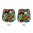 thumbnail image 5 of Picia Balls Pattern Women's 2 in 1 Athletic Running Shorts High Waisted Workout Casual Gym Sweat Shorts with Comfy Liner Zipper Pockets-Medium, 5 of 9