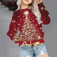 thumbnail image 2 of Zanarzt Chandail à Col Rond pour Garçons Chandail pour Filles Automne et Hiver Manches Longues Haut de Noël Col Rond Chandail pour Enfants Orange, 2-3 Ans, 2 of 5