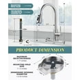 thumbnail image 6 of Wowow Brushed Nickel Kitchen Faucet with Glass Rinser, Stainless Steel Kitchen Sink Faucet and Cup Rinser Combo, 6 of 7