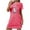 Hot Pink, variant on MuZeFu Short Sleeve Nightgown Sleep Dress for Women Sleepwear Women's Oversized Short Nightgown Fashion Chest Print Short Sleeve Nightdress