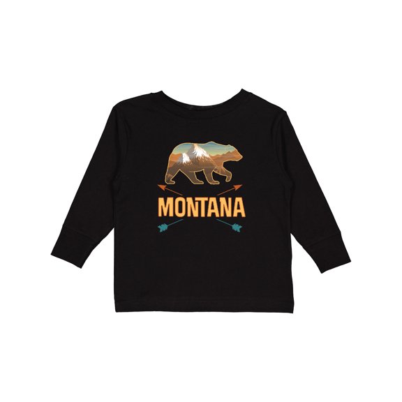 Inktastic Montana Vacation Bear Silhouette Boys or Girls Long Sleeve Toddler T-Shirt