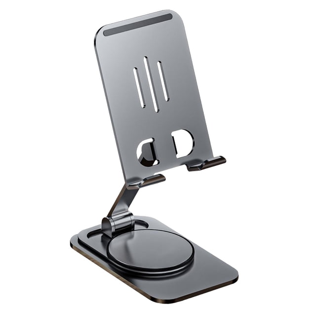 Support de Téléphone Cellulaire Angle Hauteur Aluminium Pliable Portable Support de Tablette Réglable Gris