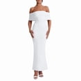 thumbnail image 3 of Women's Off Shoulder Corset Ruched Bodycon Formal Guest Dresses Maxi Dress for Wedding Cocktail White S, 3 of 10