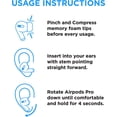 thumbnail image 5 of Foam Masters Memory Foam Ear Tips for AirPods Pro | Comfortable | Secure | Better Noise Cancellation | Version 3.0 Replacement Buds (Large - 3 Pairs, White), 5 of 5