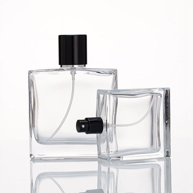 Atomizador de colonia de perfume grande, pulverizador de botella de vidrio negro recargable vacío, 3,4 oz, 100ml (1 botella)