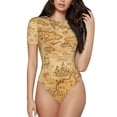 thumbnail image 2 of Goofa Old Vintage Map Of Sea Printed Women Rash Guard Short Sleeve,Tummy control Swimsuit Surfing Swimsuit Bathing Suit One Piece Swimsuit UPF 50-XX-Large, 2 of 9