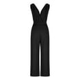 thumbnail image 5 of pstuiky Sleeveless Jumpsuit for Women Casual Solid Color V Neck Wide Leg Jumpsuits Overalls Dressy Trendy Summer Outfits Clothes, 5 of 6