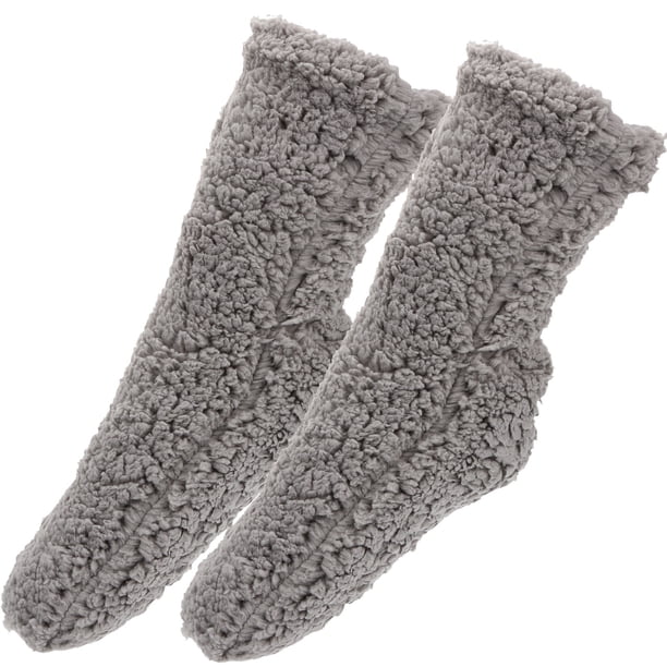 GOOHOCHY par de calcetines de felpa cálidos para pantuflas de invierno, calcetines esponjosos informales para dormir, calcetines cómodos y peludos
