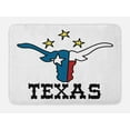 thumbnail image 1 of Texas Star Bath Mat, Doodle Style Buffalo Head with Horns Texas Flag and Vintage Letters Cowboy Theme, Non-Slip Plush Mat Bathroom Kitchen Laundry Room Decor, 29.5 X 17.5 Inches, Multicolor, Ambesonne, 1 of 2