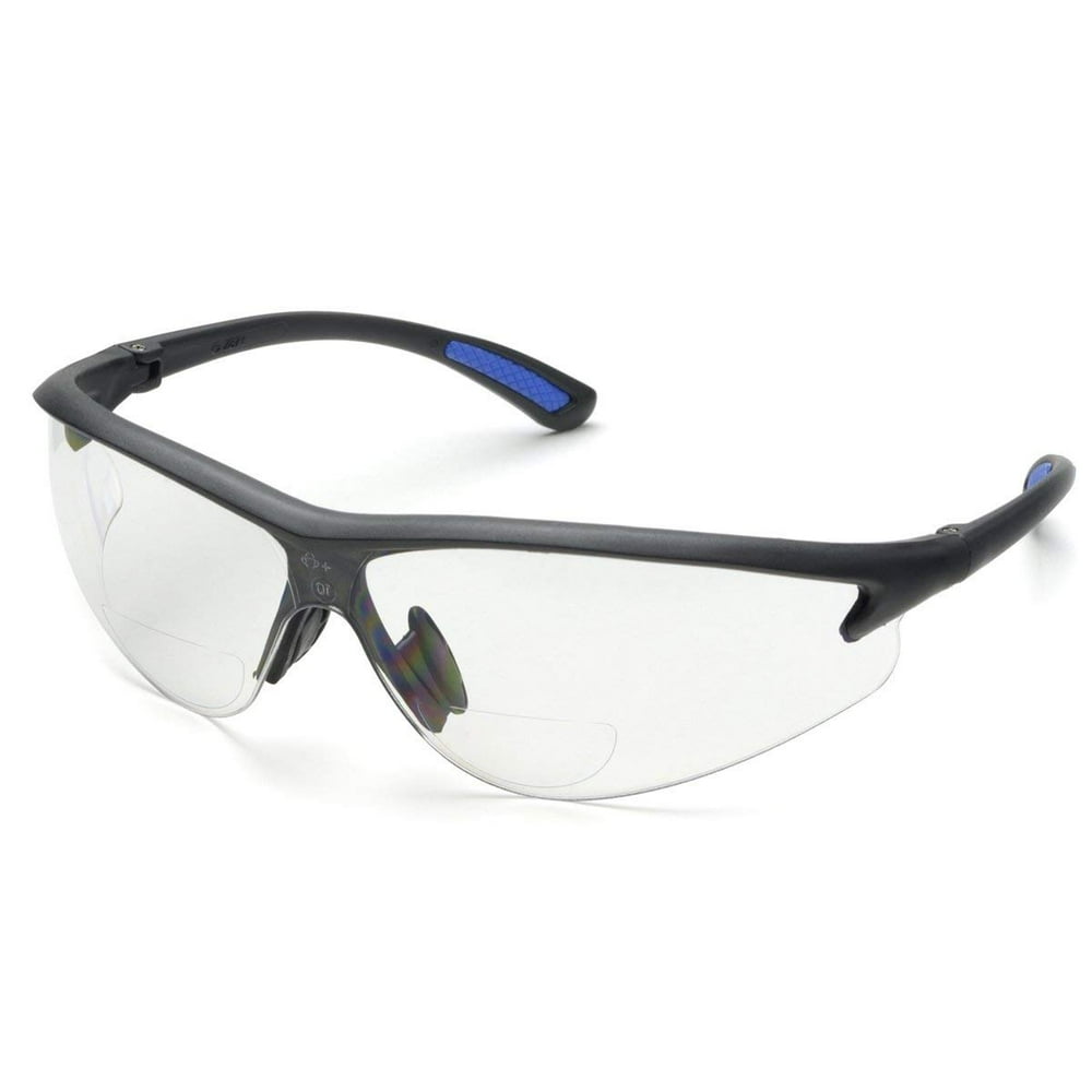elvex rx-300 bifocal reading safety glasses : +2.0 diopters clear box