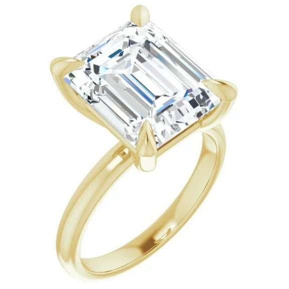 3 Carat Lab Diamond Engagement Ring Emerald Cut 14k Yellow Gold