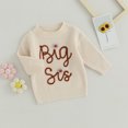 thumbnail image 2 of Toddler Baby Girl Sweater Big Sister Long Sleeve Knit Pullover Top Sister Outfits Fall Winter Clothes, 2 of 8