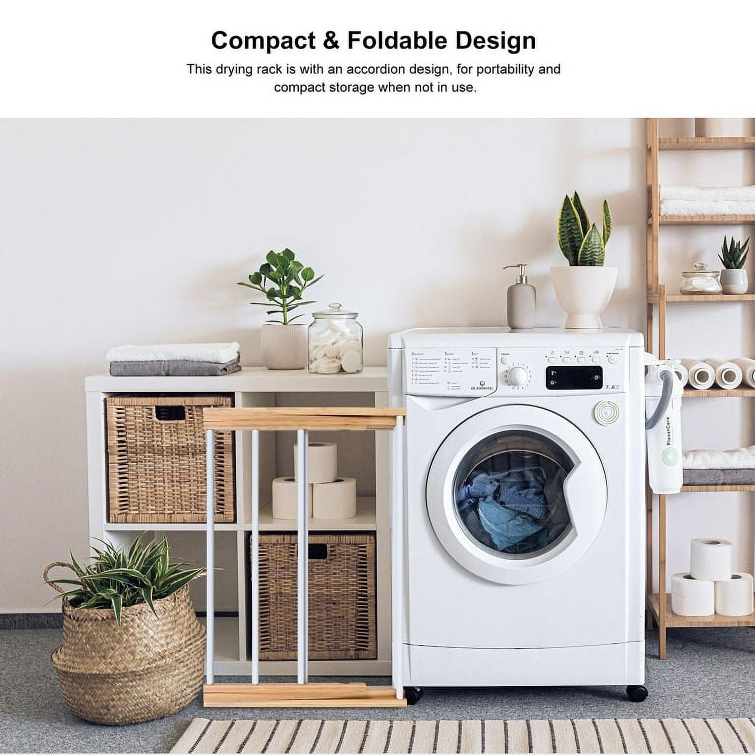 Folding Clothes Drying Rack Bamboo Collapsible Laundry Drying Rack Clothes Hanger Towel Rack Walmart