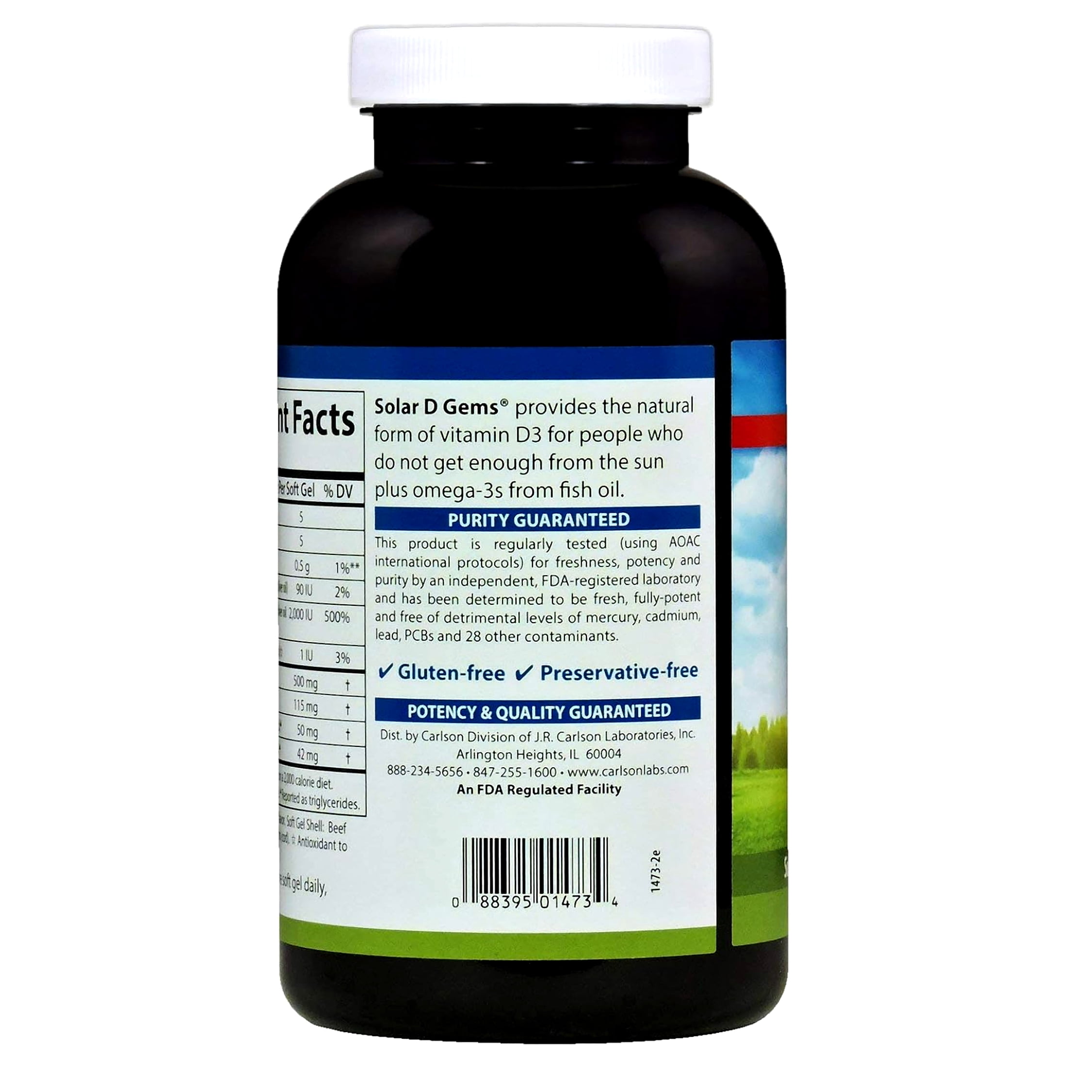 Carlson Solar D Gems - Lemon 2,000 Iu (50 mcg) 360 Sgels