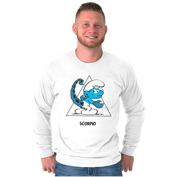 The Smurfs Scorpio Zodiac Sign Long Sleeve TShirt Men Women Brisco Brands S