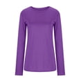 thumbnail image 4 of New & Trending for Spring Sawvnm Women's Fashion Solid Loose Long Sleeve T-shirt Pullover Tops for Women, 4 of 6