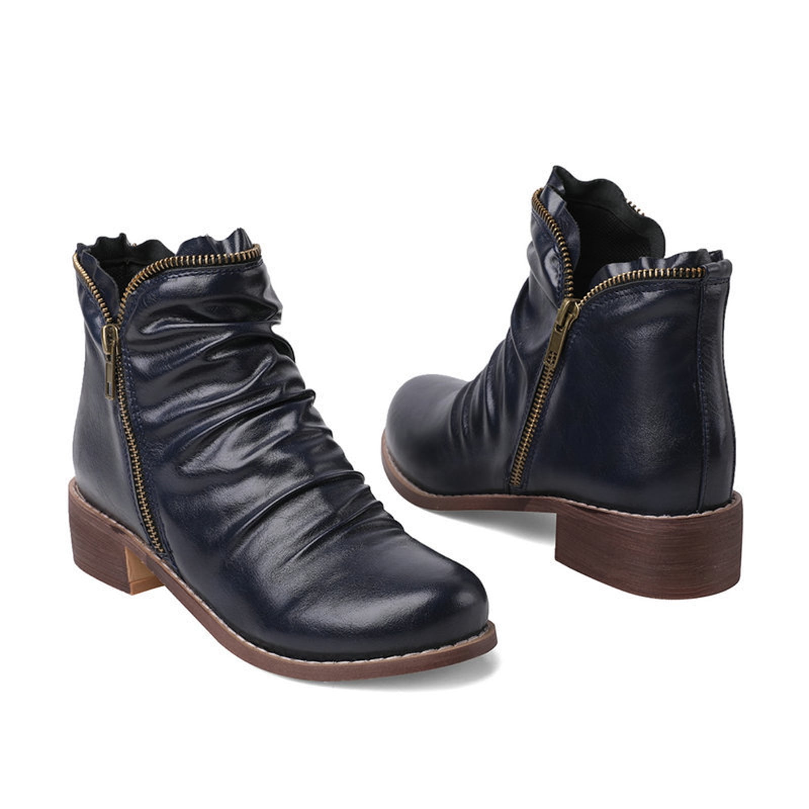 Drie Short Boots Womens Shoes Ankle Boots Retro Solid Color Low