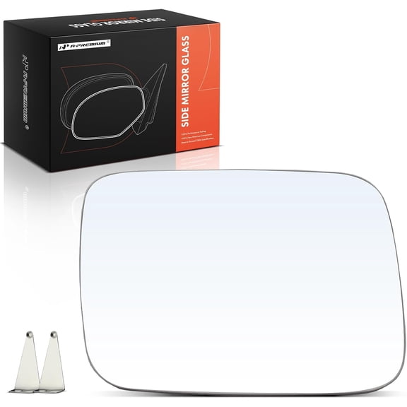 A-Premium Left Driver Side Non-Heated Mirror Glass with Backing Plate - Compatible with Jeep BU Series Renegade 2015 2016 2017 2018 - Exterior Side View Flat Mirror