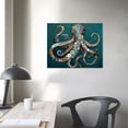 thumbnail image 3 of COMIO  + Culture-Octopus in the Deep Teal Sea by Eli Halpin Canvas Wall Art, 3 of 4