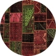 thumbnail image 1 of Ahgly Company Indoor Round Oriental Brown Modern Area Rugs, 4' Round, 1 of 4