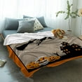 thumbnail image 2 of Halloween Fun Throw Blankets, Haunted House Witches Cat Pumpkins Soft Fleece Blanket Decorative for Home Sofa Couch Chair Living Bedroom,60x80 inches, Scary Movie Nights, 2 of 6