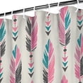 thumbnail image 3 of Pink and Blue Ethnic Style Feather Pattern Shower Curtain 84"x72" ,Bathroom Decorative Shower Curtains Set with 12 Hooks,Modern Waterproof Washable Shower Curtain, 3 of 6