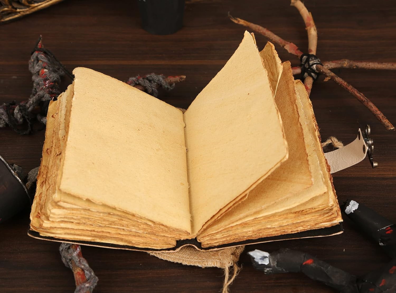 Blank Spell Book of Shadows Journal with Lock Clasp Vintage Handmade Leather Journal Moon Phase Print Diary Prayer Pagan Witchcraft Supplies Wiccan Decor Notebook Daily (10x7 Inch)