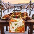 thumbnail image 5 of Fall Pumpkin Maple Leaf Table Runner, Linen Look Seasonal Table Decor, for Thanksgiving Harvest Dining Table Decor, 5 of 6