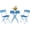 Blue, variant on IdealHouse 3 Piece Patio Bistro Set, Folding Patio Bistro Table and Chairs Set of 2, Outdoor Patio Furniture Set, Metal Structure, No Assembly Need, for Balcony Yard Garden, Yellow