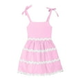 thumbnail image 3 of Hpapadks Girls Dresses Summer Casual Smocked Sleeveless Square Neck Striped Sundress Dresses for Girls Pink 3-4 Years, 3 of 5