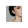 thumbnail image 3 of 8.5-9mm Cultured Freshwater Pearl Earrings with Aquamarine Sterling Silver for Women, 3 of 5