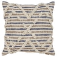 thumbnail image 1 of LR Resources PILLO07344BUNIIPL Textured Stripe Square Throw Pillow - Blue & Natural, 1 of 1
