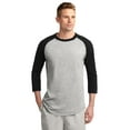 thumbnail image 1 of Sport-Tek ®  Colorblock Raglan Jersey.  T200 4Xl Heather Grey/ Black, 1 of 4