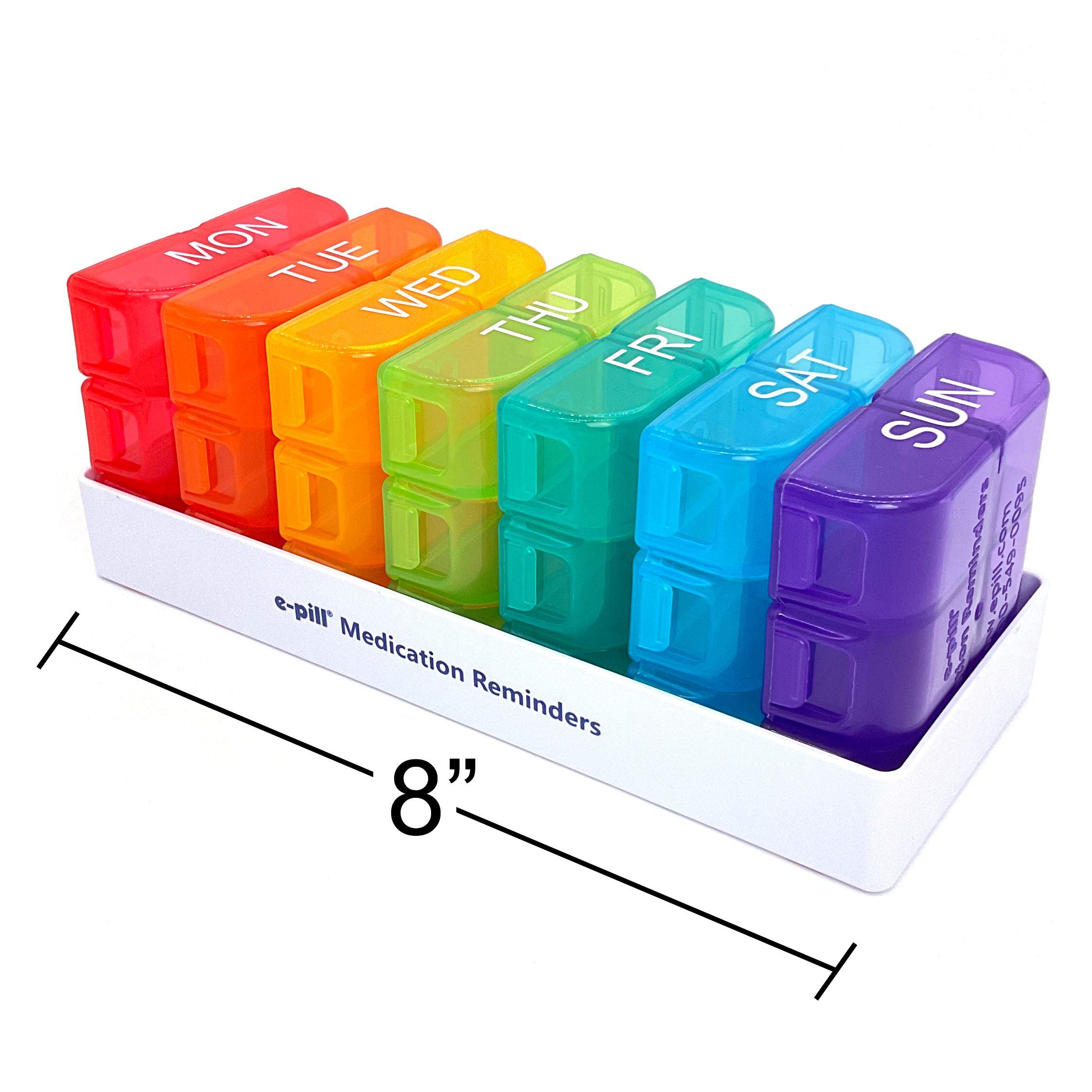 e-Pill 6 Times a Day x 7 Day Large Weekly Pill Organizer - Multicolor